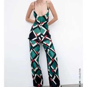 Zara geometric pant/tank set